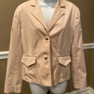 Khaki/Tan lined Quality Blazer with pockets Size 10 by Josephine Claus